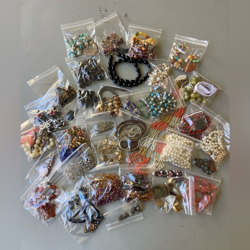 Jewelry lot. Mostly necklaces, some bracelets. Mostly Cookie Lee, some others.
